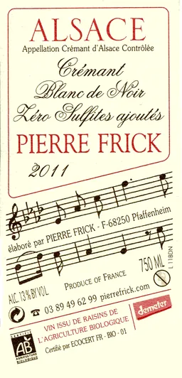 Cremant d'Alsace Zero Sulfites Blanc de Noirs