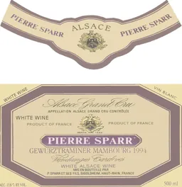 Alsace Vendanges Tardives Gewurztraminer