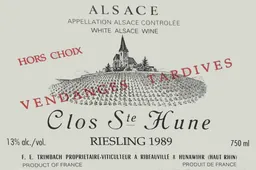 Clos Sainte Hune Hors Choix Vendanges Tardives Riesling