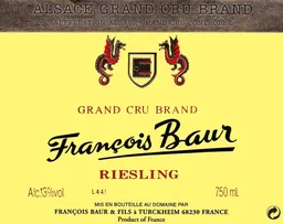 Francois Baur Brand Grand Cru Riesling