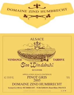 Clos Windsbuhl Vendange Tardive Pinot Gris