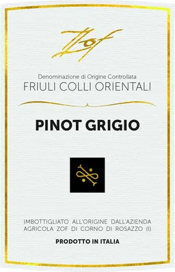 Azienda Agricola Zof Colli Orientali del Friuli Pinot Grigio