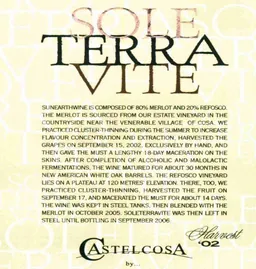 Friuli-Venezia Furlan Sole Terra Vite Rosso
