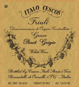 Friuli Grave Storia e Vini Pinot Grigio
