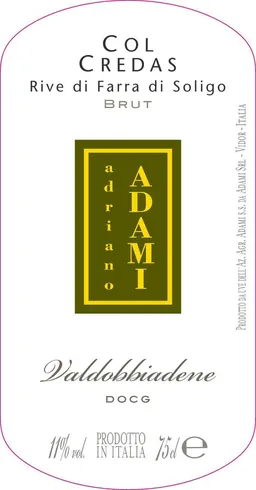 Adami Prosecco Superiore Valdobbiadene Col Credas