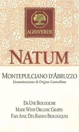 Agriverde Cantina Montepulciano d'Abruzzo Natum
