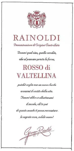 Aldo Rainoldi San Gregorio Rosso di Valtellina