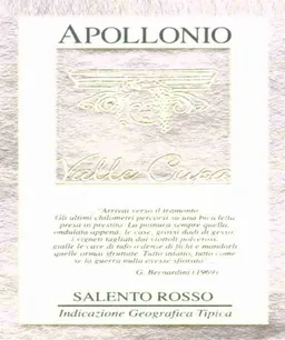 Appollonio Casa Vinicola Salento Valle Cupa Rosso