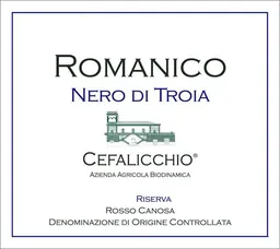 Azienda Agricola Cefalicchio Sarl Romanico Nero di Troia Rosso Canosa Riserva
