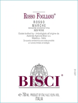 Bisci Rosso Marche Rosso Fogliano