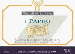 Cantina Santa Maria La Palma i Papiri Vermentino di Sardegna
