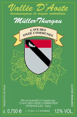 Cave des Onze Communes Vallee d'Aoste Muller-Thurgau