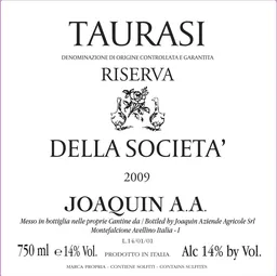 Joaquin Della Societa Taurasi Riserva