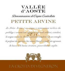 La Crotta di Vigneron Valle d'Aosta Petit Arvine