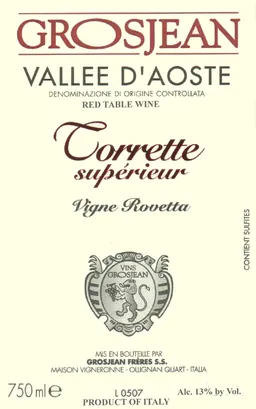 Grosjean Frères Torrette Superieur Vigne Rovettaz