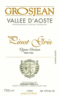 Grosjean Frères Vigna Creton Pinot Gris
