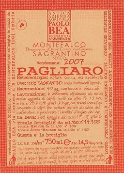Paolo Bea Pagliaro Montefalco Sagrantino