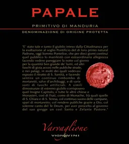 Varvaglione Primitivo di Manduria Papale