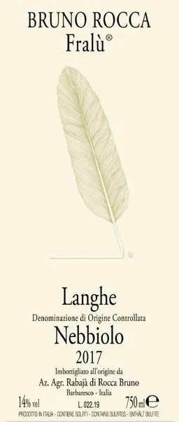 Bruno Rocca Langhe Fralu Nebbiolo