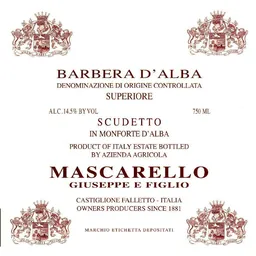 Giuseppe Mascarello Barbera d'Alba Superiore Scudetto