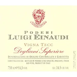 Luigi Einaudi Dolcetto di Dogliani Vigna Tecc