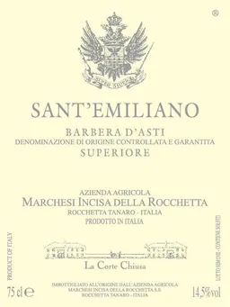 Marchesi Incisa della Rocchetta Sant'Emiliano Barbera d'Asti Superiore