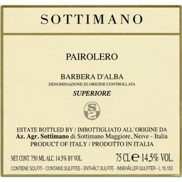 Barbera d'Alba Pairolero