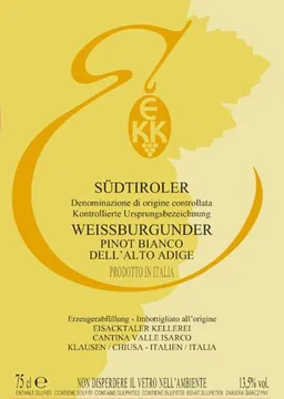 Cantina Valle Isarco dell'Alto Adige er Weissburgunder Pinot Bianco