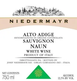 Niedermayr  Alto Adige Naun Sauvignon