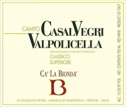 Azienda Agrecola Ca' la Bionda Valpolicella Classico Superiore Campo Casal Vegri