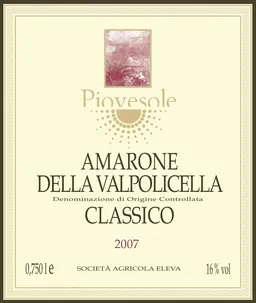 Piovesole Amarone della Valpolicella Classico