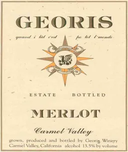 Georis Winery Estate Merlot