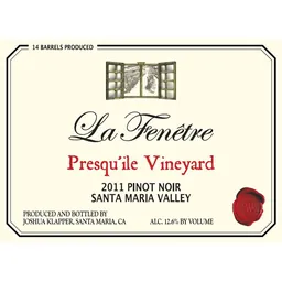 La Fenetre Wines Presqu'ile Pinot Noir