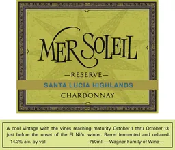 Mer Soleil Santa Lucia Highlands Reserve Chardonnay