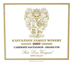 State Lane Vineyard Grand Vin Cabernet Sauvignon