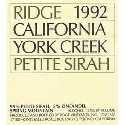 York Creek Petite Sirah