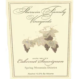 Sherwin Family Vineyards Spring Mountain District Cabernet Sauvignon