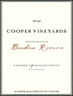 Cooper Vineyards Estate Riserva Barbera