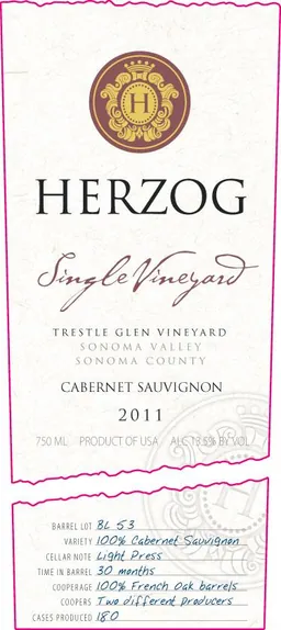 Single Vineyard Trestle Glen Vineyard Cabernet Sauvignon