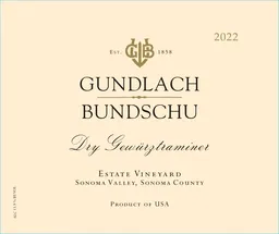 Gundlach Bundschu Estate Vineyard Dry Gewurztraminer