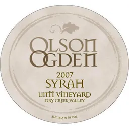Unti Vineyard Syrah