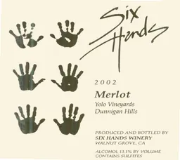 Six Hands Winery Yolo Vineyards Merlot