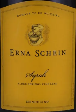 Behrens Family Winery Behrens Family Syrah Alder Springs Vineyard Homage to Ed Oliveira