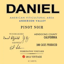 Brack Mountain Wine Company Daniel Ferrington Pinot Noir