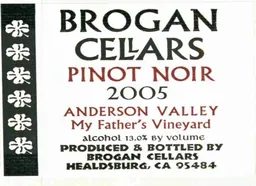 Brogan Cellars My Father's Vineyard Pinot Noir