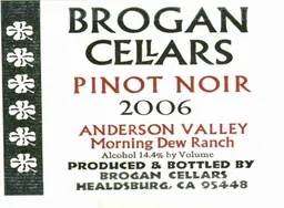 Brogan Cellars Pinot Noir