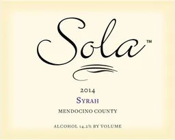 Sola Mendocino County Syrah