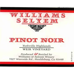 Williams Selyem Winery Weir Vineyard Pinot Noir