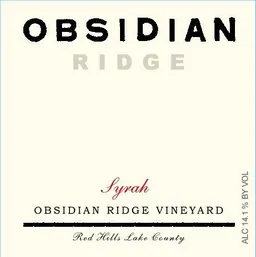 Tricycle Wine Company Obsidian Ridge Syrah