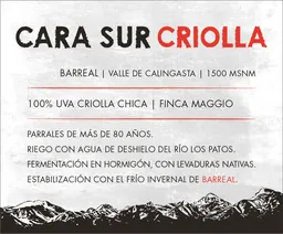 Cara Sur Criolla Chica